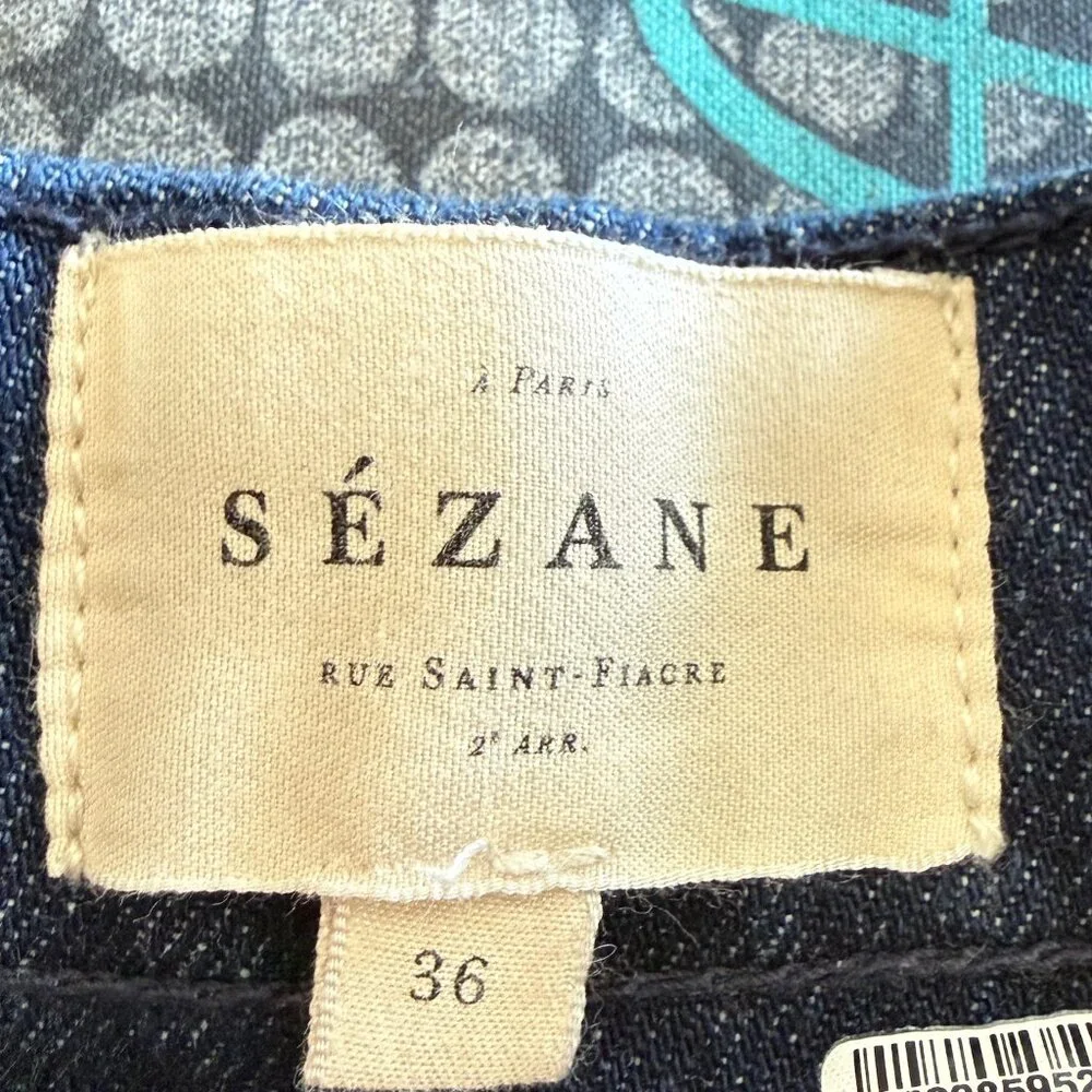 Sézane Marino High-Waist Bridge Trousers – Organic Cotton Denim | Size 36 - Picture 9 of 13